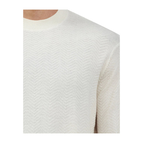 EMPORIO ARMANI Pullover Maglia Uomo Chevron a girocollo Bianco A24 - EMPORIO ARMANI6D1MXN1MKCZ - F112 - S - Francavilla Moda